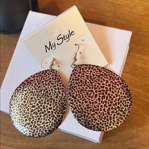 Leopard Print Teardrop Earrings